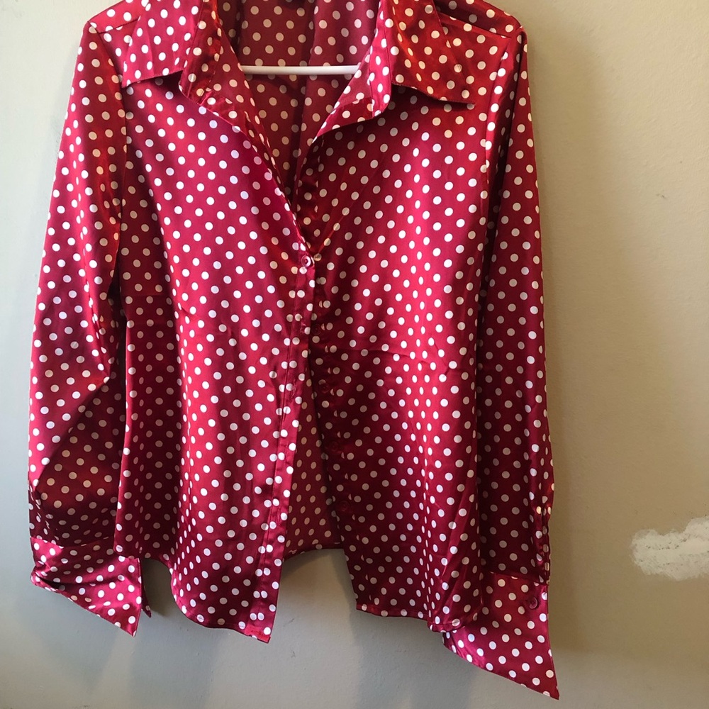 Red Polka Dot Blouse